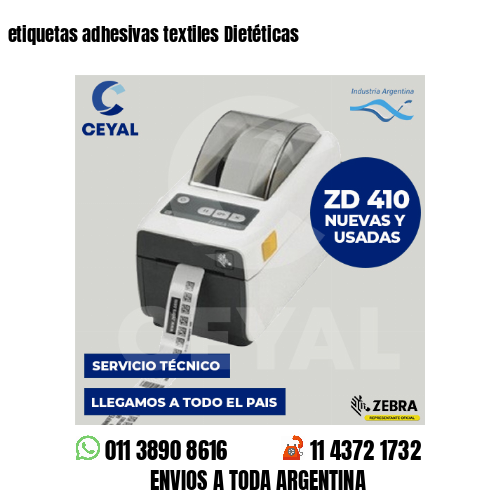 etiquetas adhesivas textiles Dietéticas