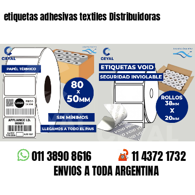 etiquetas adhesivas textiles Distribuidoras