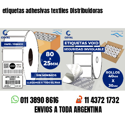 etiquetas adhesivas textiles Distribuidoras