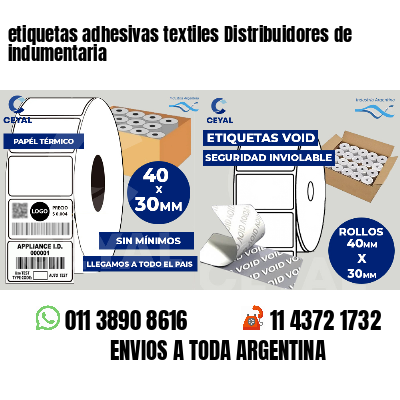 etiquetas adhesivas textiles Distribuidores de indumentaria