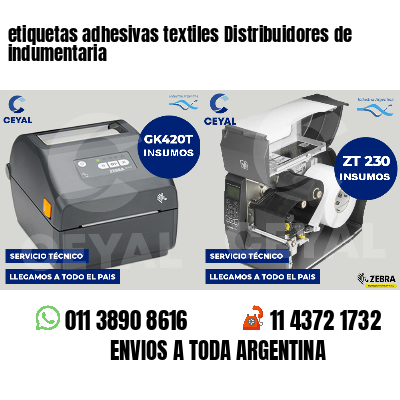 etiquetas adhesivas textiles Distribuidores de indumentaria