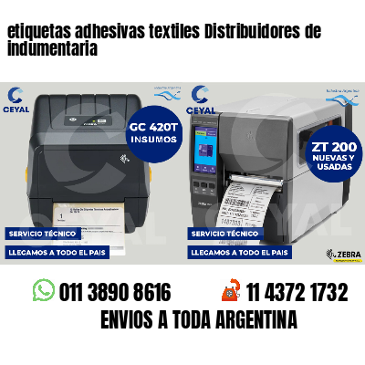 etiquetas adhesivas textiles Distribuidores de indumentaria