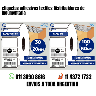 etiquetas adhesivas textiles Distribuidores de indumentaria