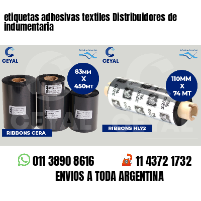 etiquetas adhesivas textiles Distribuidores de indumentaria