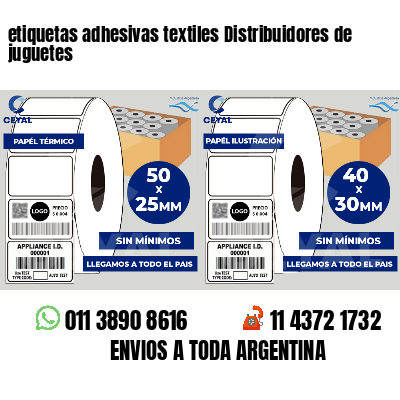 etiquetas adhesivas textiles Distribuidores de juguetes