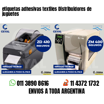 etiquetas adhesivas textiles Distribuidores de juguetes