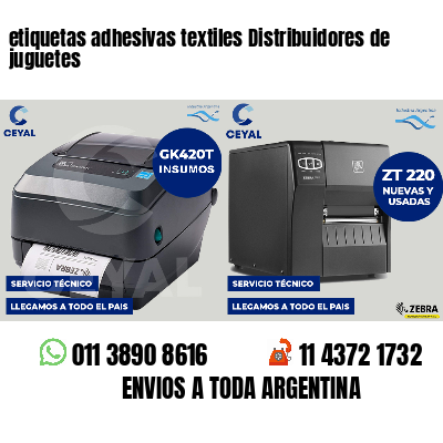 etiquetas adhesivas textiles Distribuidores de juguetes