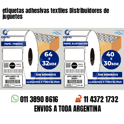 etiquetas adhesivas textiles Distribuidores de juguetes