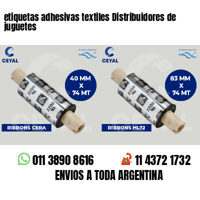 etiquetas adhesivas textiles Distribuidores de juguetes