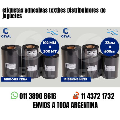 etiquetas adhesivas textiles Distribuidores de juguetes
