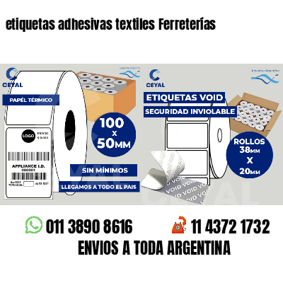 etiquetas adhesivas textiles Ferreterías