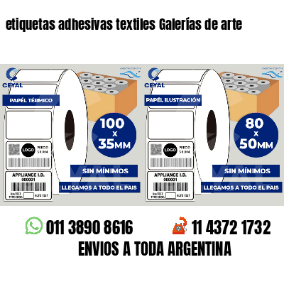 etiquetas adhesivas textiles Galerías de arte
