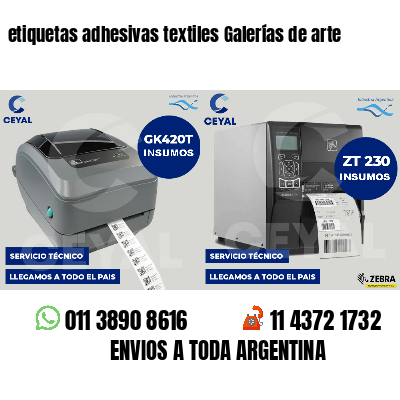 etiquetas adhesivas textiles Galerías de arte