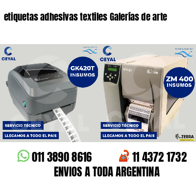 etiquetas adhesivas textiles Galerías de arte