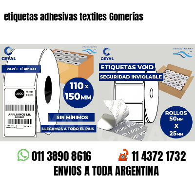 etiquetas adhesivas textiles Gomerías