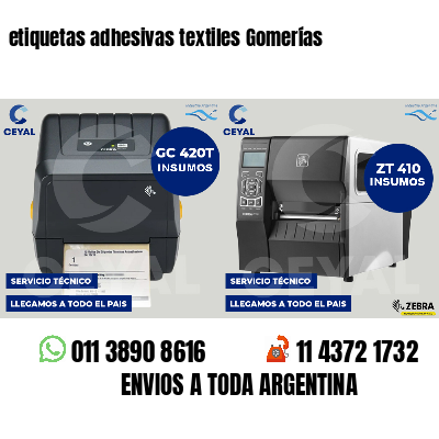 etiquetas adhesivas textiles Gomerías