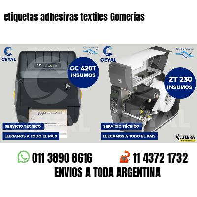 etiquetas adhesivas textiles Gomerías