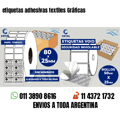 etiquetas adhesivas textiles Gráficas
