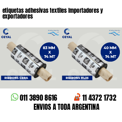 etiquetas adhesivas textiles Importadores y exportadores