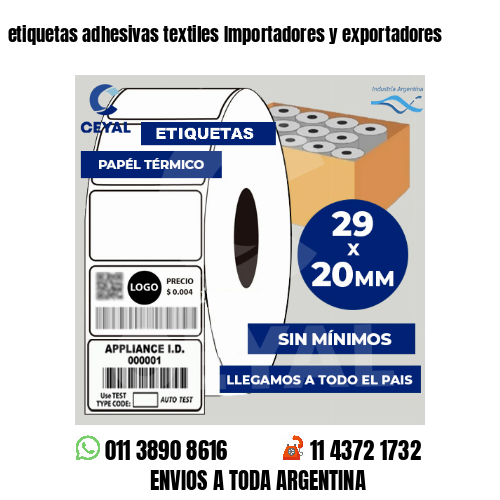 etiquetas adhesivas textiles Importadores y exportadores
