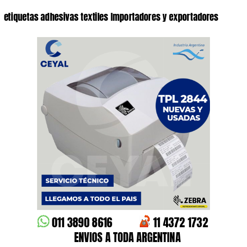 etiquetas adhesivas textiles Importadores y exportadores