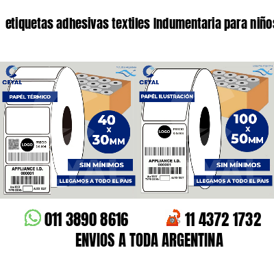 etiquetas adhesivas textiles Indumentaria para niños