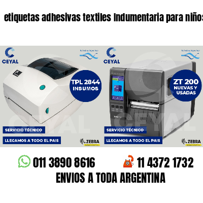 etiquetas adhesivas textiles Indumentaria para niños