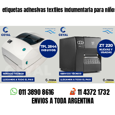 etiquetas adhesivas textiles Indumentaria para niños