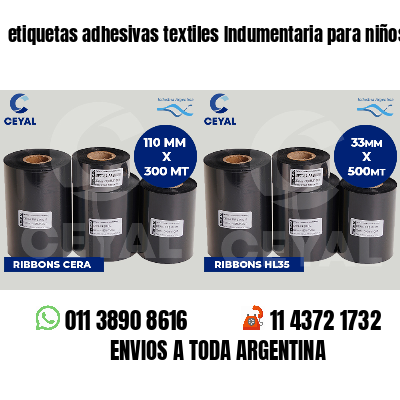etiquetas adhesivas textiles Indumentaria para niños