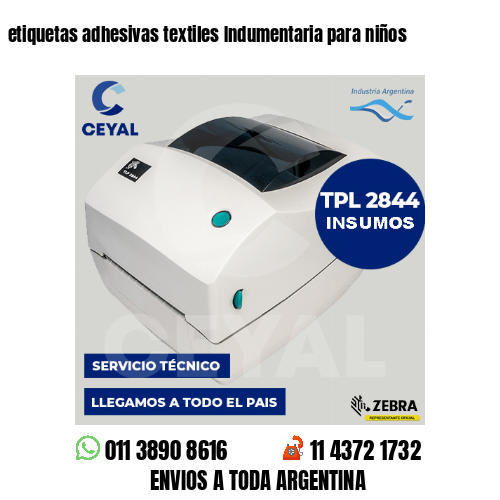 etiquetas adhesivas textiles Indumentaria para niños