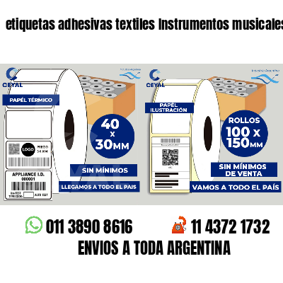 etiquetas adhesivas textiles Instrumentos musicales