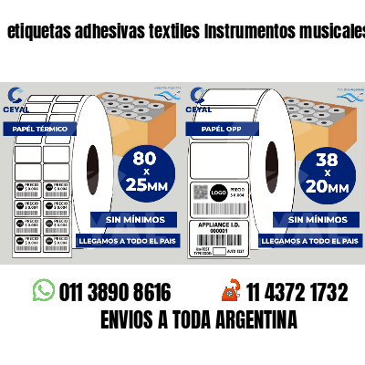etiquetas adhesivas textiles Instrumentos musicales