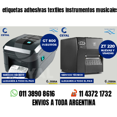 etiquetas adhesivas textiles Instrumentos musicales