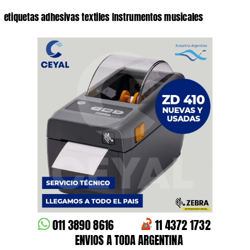 etiquetas adhesivas textiles Instrumentos musicales