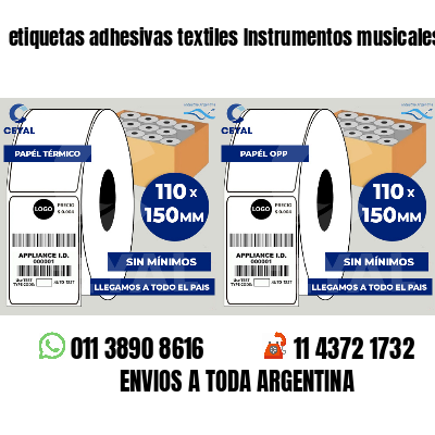 etiquetas adhesivas textiles Instrumentos musicales