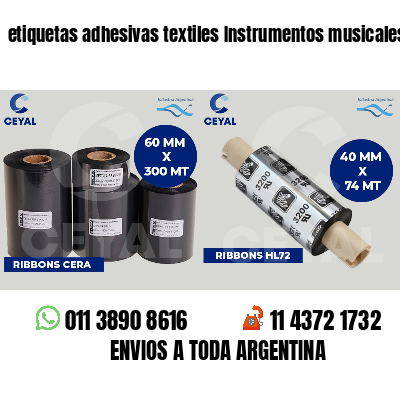 etiquetas adhesivas textiles Instrumentos musicales