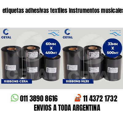 etiquetas adhesivas textiles Instrumentos musicales