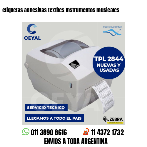 etiquetas adhesivas textiles Instrumentos musicales
