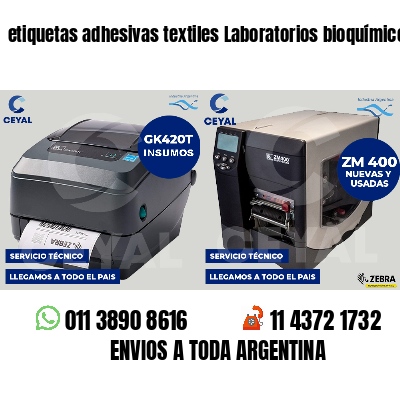 etiquetas adhesivas textiles Laboratorios bioquímicos