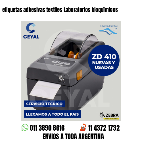 etiquetas adhesivas textiles Laboratorios bioquímicos