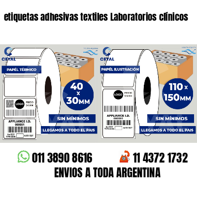 etiquetas adhesivas textiles Laboratorios clínicos