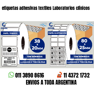 etiquetas adhesivas textiles Laboratorios clínicos