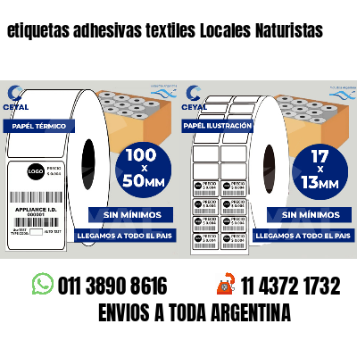 etiquetas adhesivas textiles Locales Naturistas