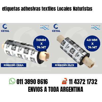 etiquetas adhesivas textiles Locales Naturistas