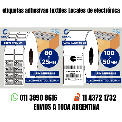 etiquetas adhesivas textiles Locales de electrónica