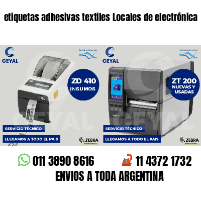 etiquetas adhesivas textiles Locales de electrónica