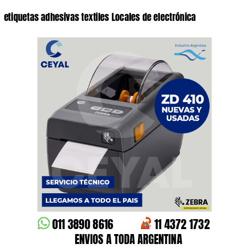 etiquetas adhesivas textiles Locales de electrónica