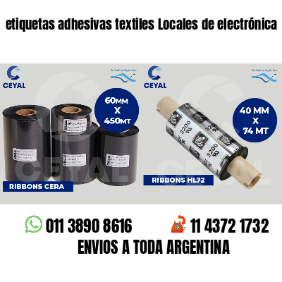 etiquetas adhesivas textiles Locales de electrónica