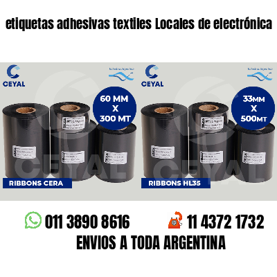 etiquetas adhesivas textiles Locales de electrónica