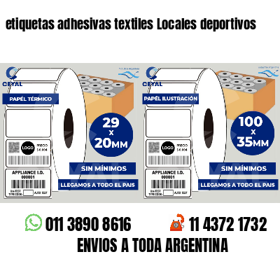 etiquetas adhesivas textiles Locales deportivos